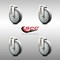 Service Caster 5 Inch 316SS Thermoplastic Rubber Wheel Swivel Bolt Hole Caster Set SCC SCC-SS316BH20S514-TPRB-4 - alternate 3
